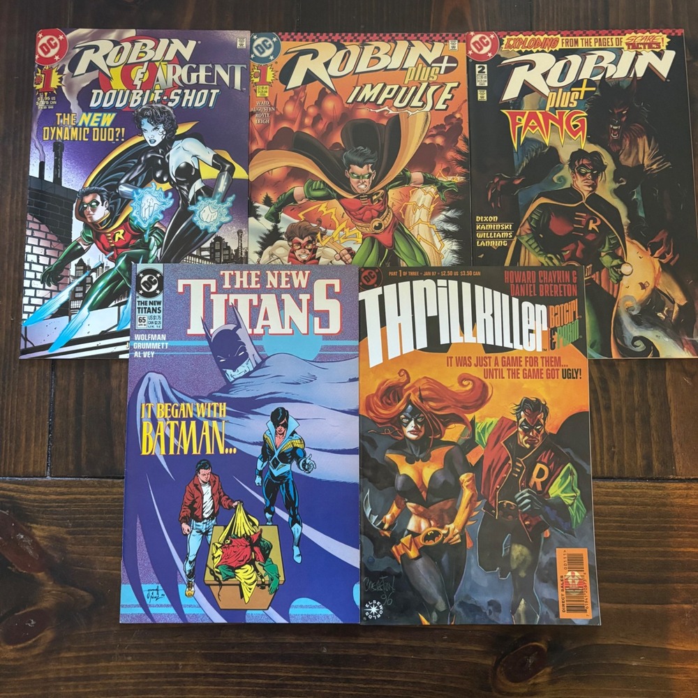 DC Comics Robin Titans Lot 5 Thrillkiller New Titans 65 Impulse Argent Fang 90s